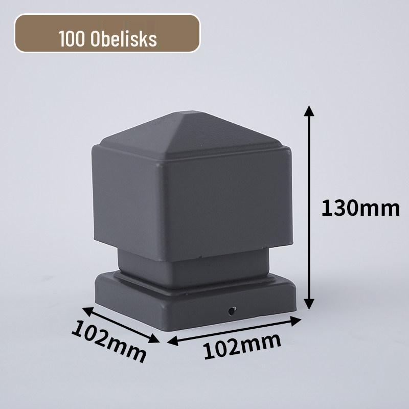 Gray Iron Fence Post Cap - Square Tube Top Cover Guardrail Cap
