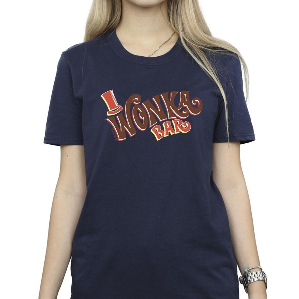 Willy Wonka Womens/Ladies Bar Logo Cotton Boyfriend T-Shirt