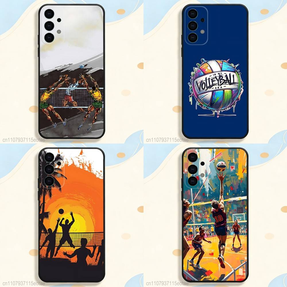 Крутой чехол для телефона с волейболом для Samsung S25, S26, S24, S21, S22, S23, S30, Ultra, S20, Plus, Fe, Lite, 5G Черная крышка