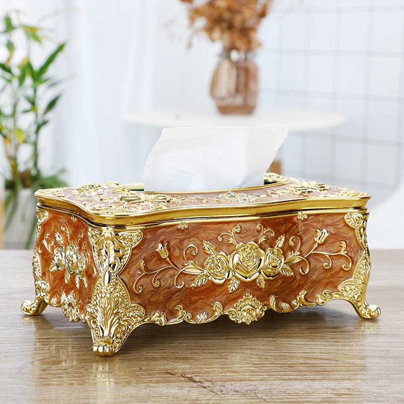 Золотистый большой держатель для салфеток - креативная настольная пластиковая бумажная коробка для дома
