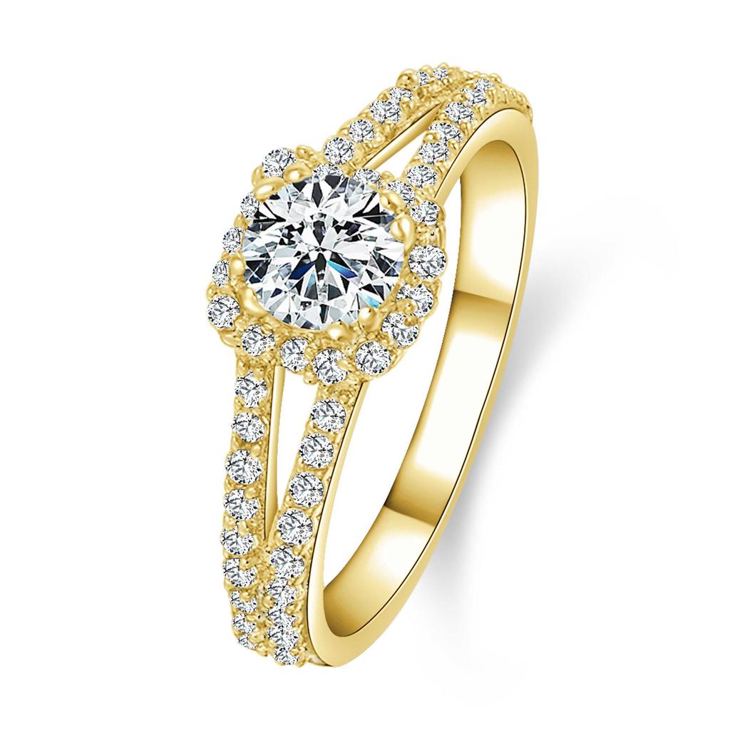 Женское кольцо с широким ободком и микропаве из цирконов - Модное, Роскошное, Трендвое Заявление