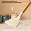 3Pcs Non-slip Silicone Spoon Shovel Heat Resistant Wooden Handle Non-Stick Spatula Hanging Beige Pot Spatula Set Household