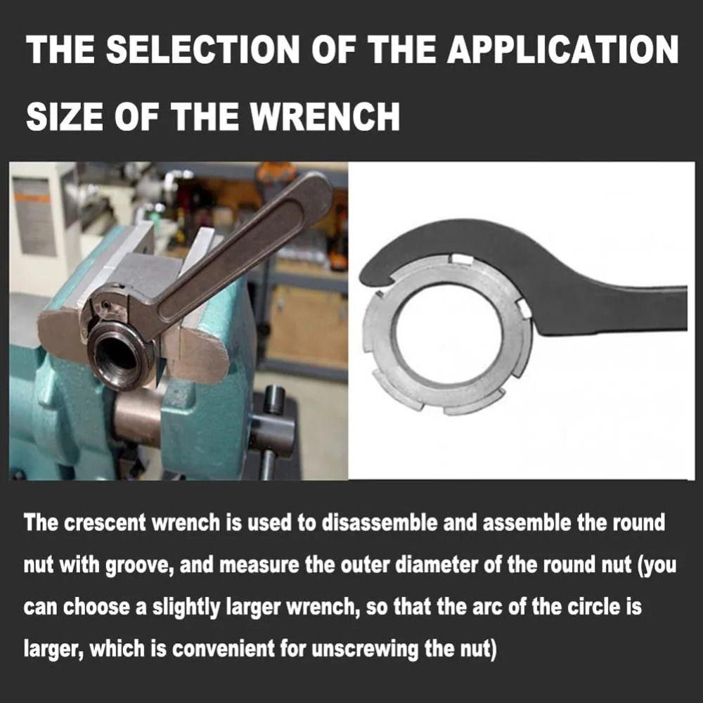 Round Nut Hook Wrench Adjustment Crescent Wrench Portable C Hook Spanner Hand Tool