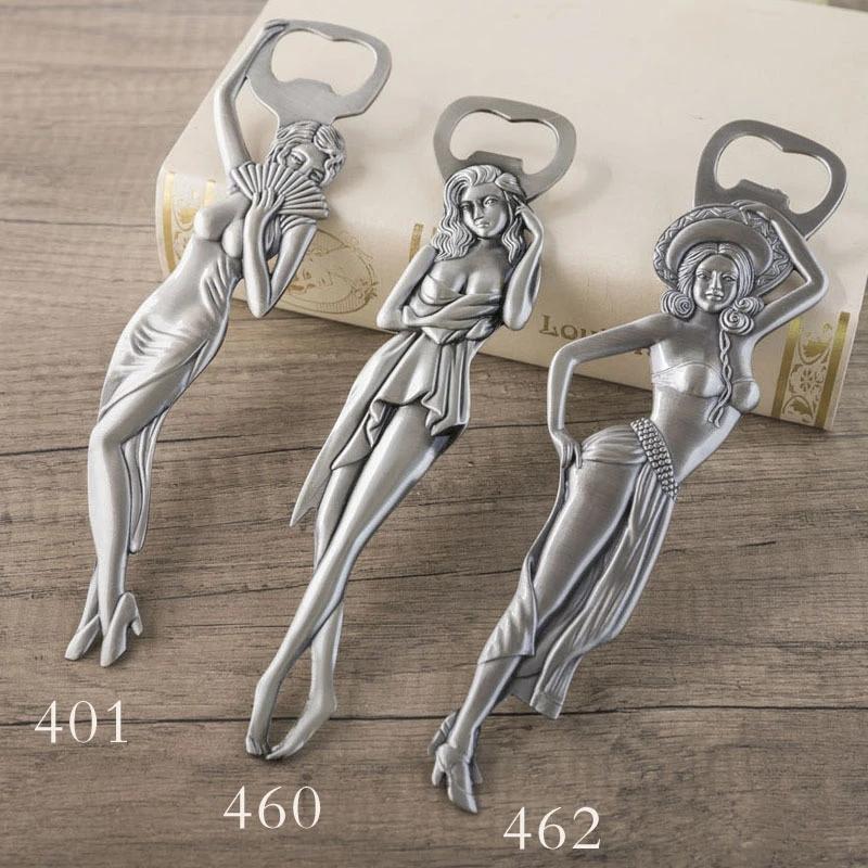 Styles Beauty Bottle Opener for Wedding Party or Birthday Party Decor Alloy Beer Corkscrew Party Souvenirs Decoration