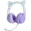 Cat Ear Wireless Gaming Bluetooth with 15 Hours of Fast Low Dual Use with Wired and LED Rainbow Color Noise Adjustable for and Perfect for Online Live