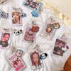 С брелоком Kpop держатель для фотокарточек Прозрачные держатели для карточек на еду Держатель для удостоверения личности Студенческие принадлежности