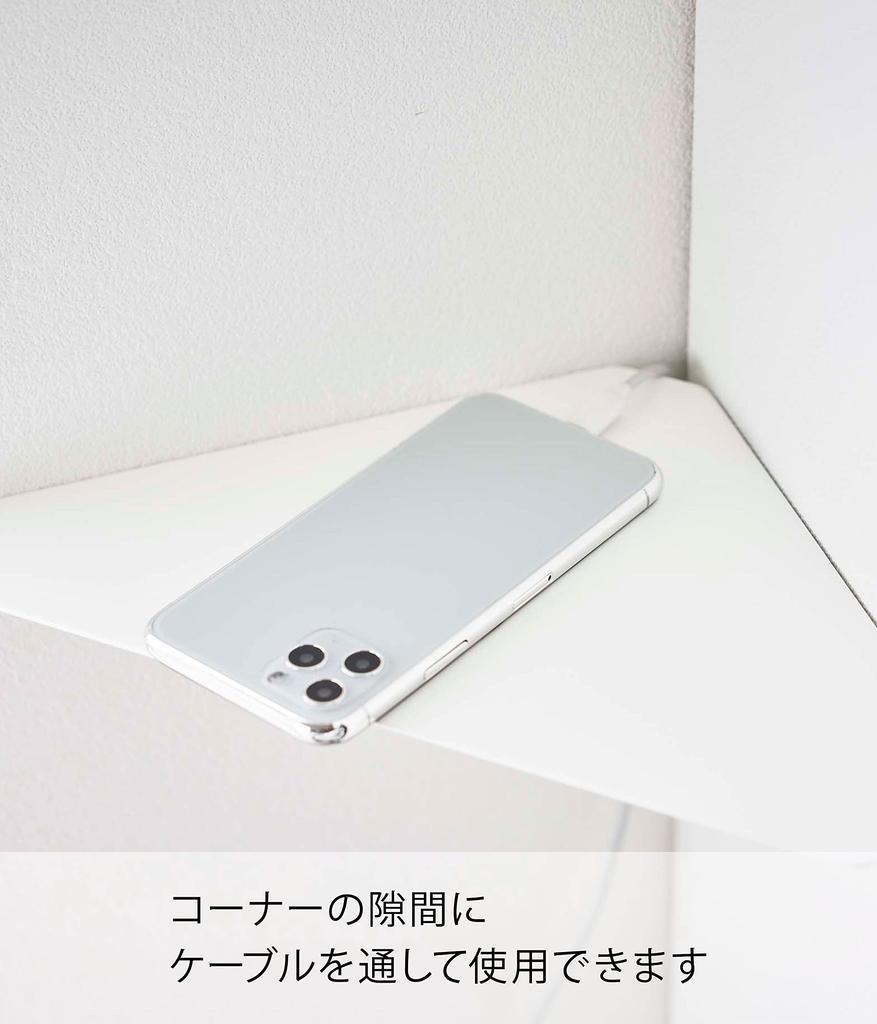 Угловая полка Yamazaki Tower 22 см Ш x 22 см Г x для стен из гипсокартона Гипсокартонные щипцы и дерево 6911 (Белый, 3,3 см В) (В комплект входят винты) -