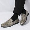 Luxury Designer New Men's Pointed Snakeskin Pattern Casual Shoes Male Formal Wedding Dress Homecoming Footwear Zapatos Hombre