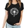 Женская повседневная футболка с принтом, пуловер с круглым вырезом, топ с короткими рукавами