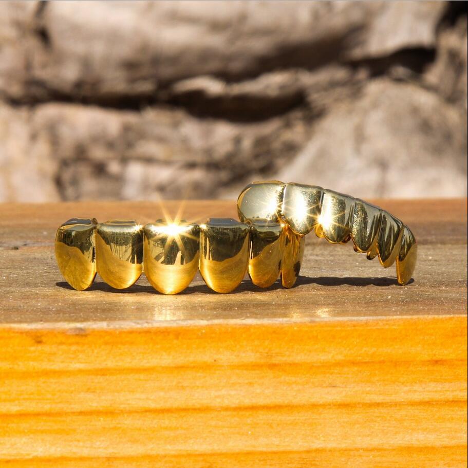 Позолоченные Хип-Хоп Клыки Защита для рта Grillz с Смелым Декоративным Дизайном