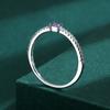 Простое кольцо с одним рядом бриллиантов с аметистом для женщин, натуральное серебро S925 с цирконом, обручальное кольцо, подарок на День святого Валентина, ювелирное изделие