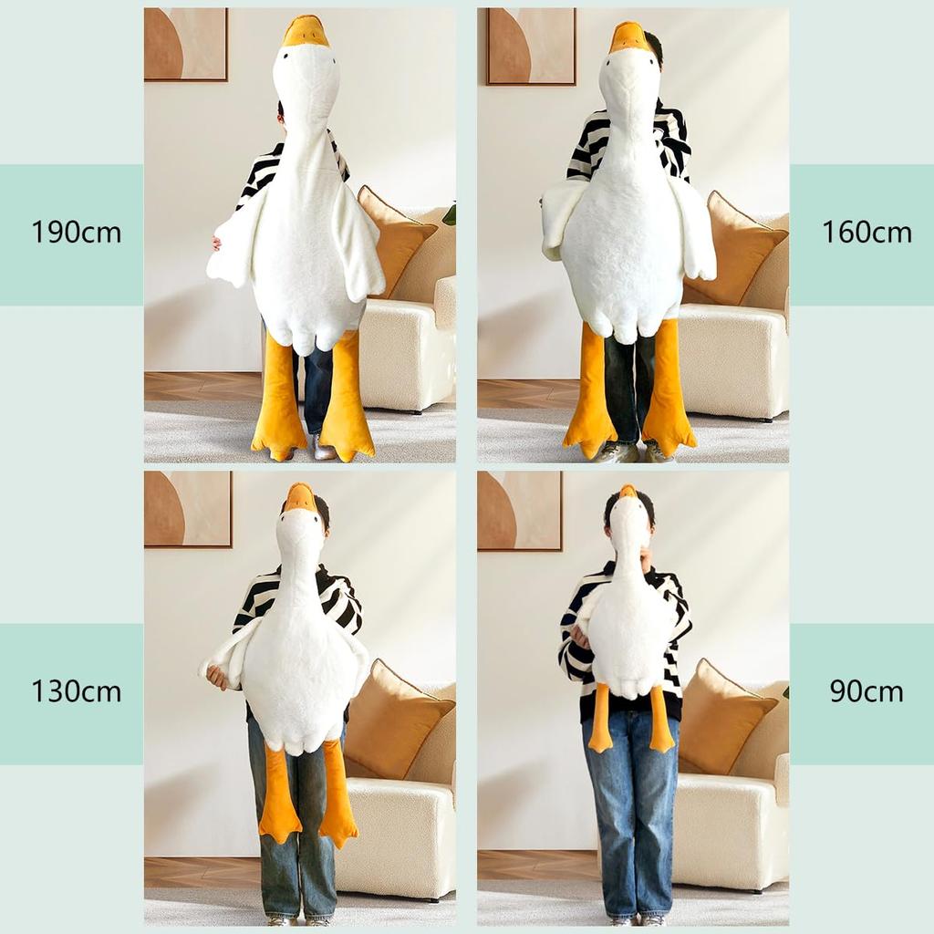 White Goose Body Pillow, Extra Large (Approx. 90cm Long), Animal Plush Toy, Soft, Side-Sleeping, Long Cushion, Girl's Gift, Children's Toy