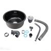 Undermount Small Kitchen Sink Professional Nano Black Stainless Steel Single Bowl Kitchen Bar Sink
