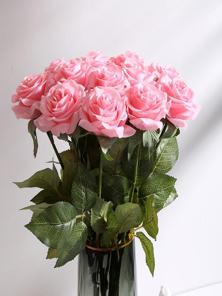 12 шт. искусственных шелковых роз, искусственные цветы, розы, цветы, цветочная композиция, букет для дома, свадьбы, вечеринки, сада, свадебного украшения