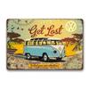 Кемпинг Автомобиль Пляж Лето Мир Автобус Винтаж Жестяная Вывеска Металлическое Украшение Плакат Табличка Бар Гараж Дом Настенная Тарелка Художественные Вывески Декор