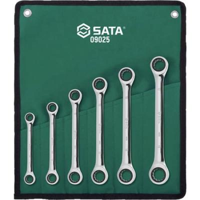 Набор торцевых головок с трещоткой SATA 09025 Двусторонний (6 шт.)