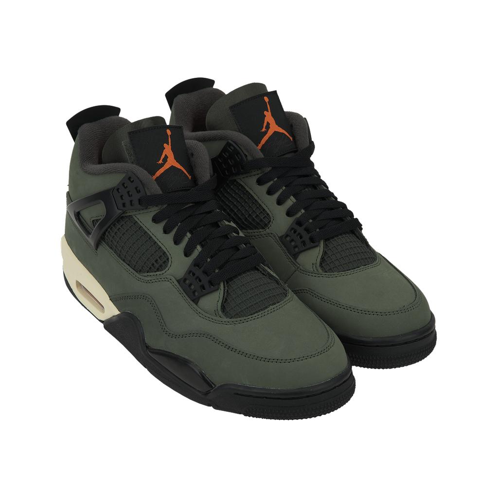 Undefeated x Air Jordan 4 Retro 2025 Мужские Кроссовки Зеленый Темно-зеленый Клементин IB1519-200