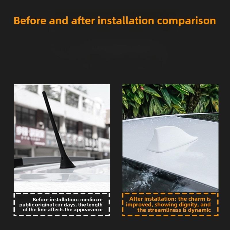 2pcs Car Shark Fin Antenna Cover Base Replacement Radio Signal Aerials Roof Exterior Accessories Decoration Car Styling