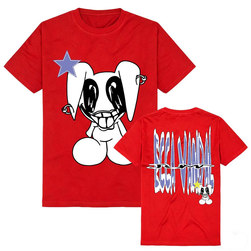 STAR BUNNY TEE ECCA VANDAL Singer Design T-shirt Graphic Print Merch Unisex Streetwear Cotton Short Sleeve Female Tshirts Soft