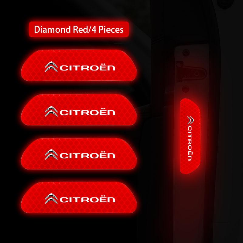 4Pcs Car Door Sticker Safety Warning Reflective Mark For Citroen 2CV VTS DS3 DS4 DS5 RD3 Cross Xsara Grand Picasso Jumper Cactus