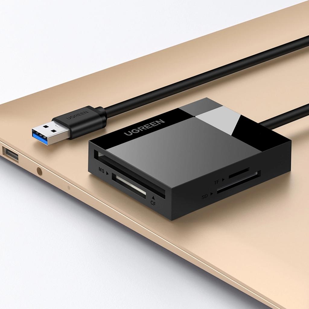 Ugreen Usb 3.0 Sd/Micro Sd/Cf/Ms Memory Card Reader Black (30231)