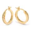 [L4312] - Gold Plated Hoop Earrings 'Déesse' Golden White - 17x2 Mm
