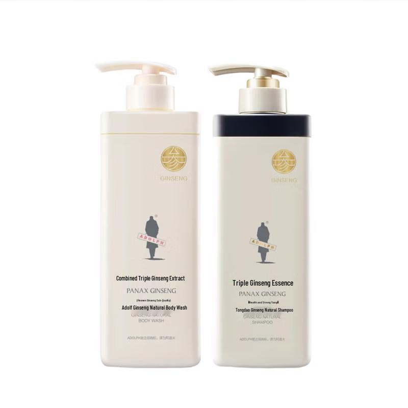 Adolph Ginseng Shampoo & Body Wash Set