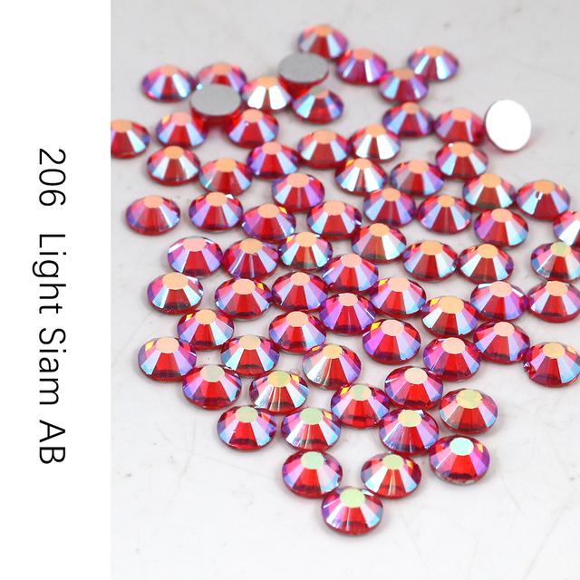 Стразы без горячей фиксации, кристалл Ab Ss3-Ss30, стразы для ногтей с плоской задней частью, стразы премиум-качества, блестящие стразы для ногтей, хрустальный камень