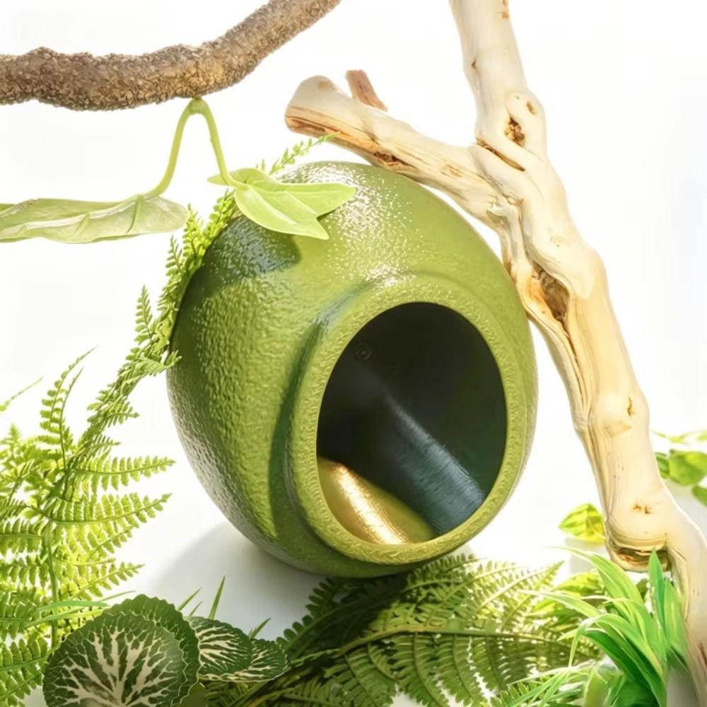 Suction Cup Reptile Hideouts Egg Shaped Climbing Habitat Safe Terrarium Decoration Gecko Habitat