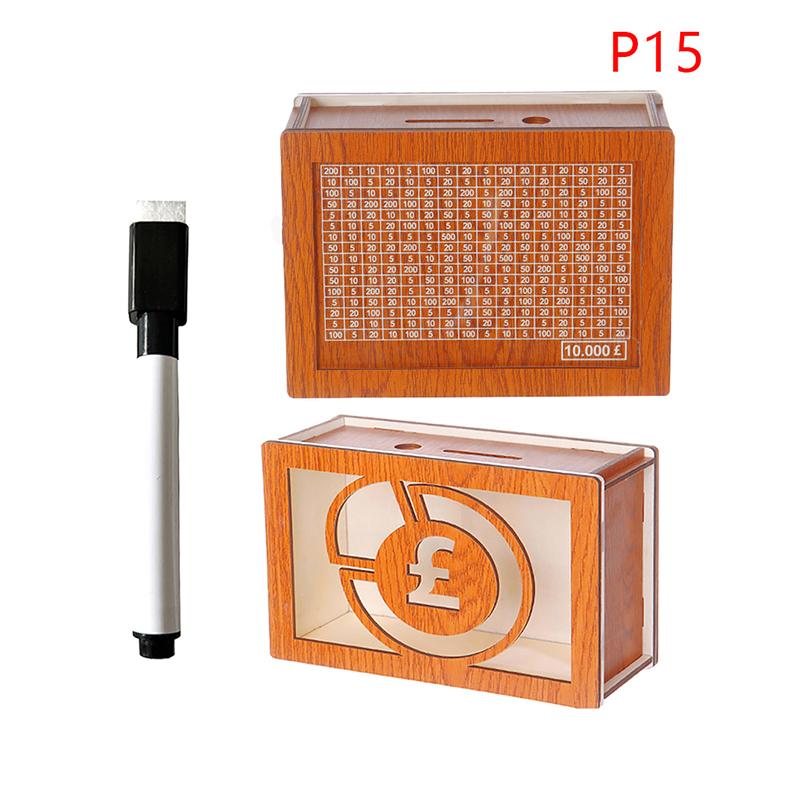 Декоративная копилка из натурального дерева со счетчиком, копилка ручной работы для творческих детей, цель по экономии денег 10000 евро