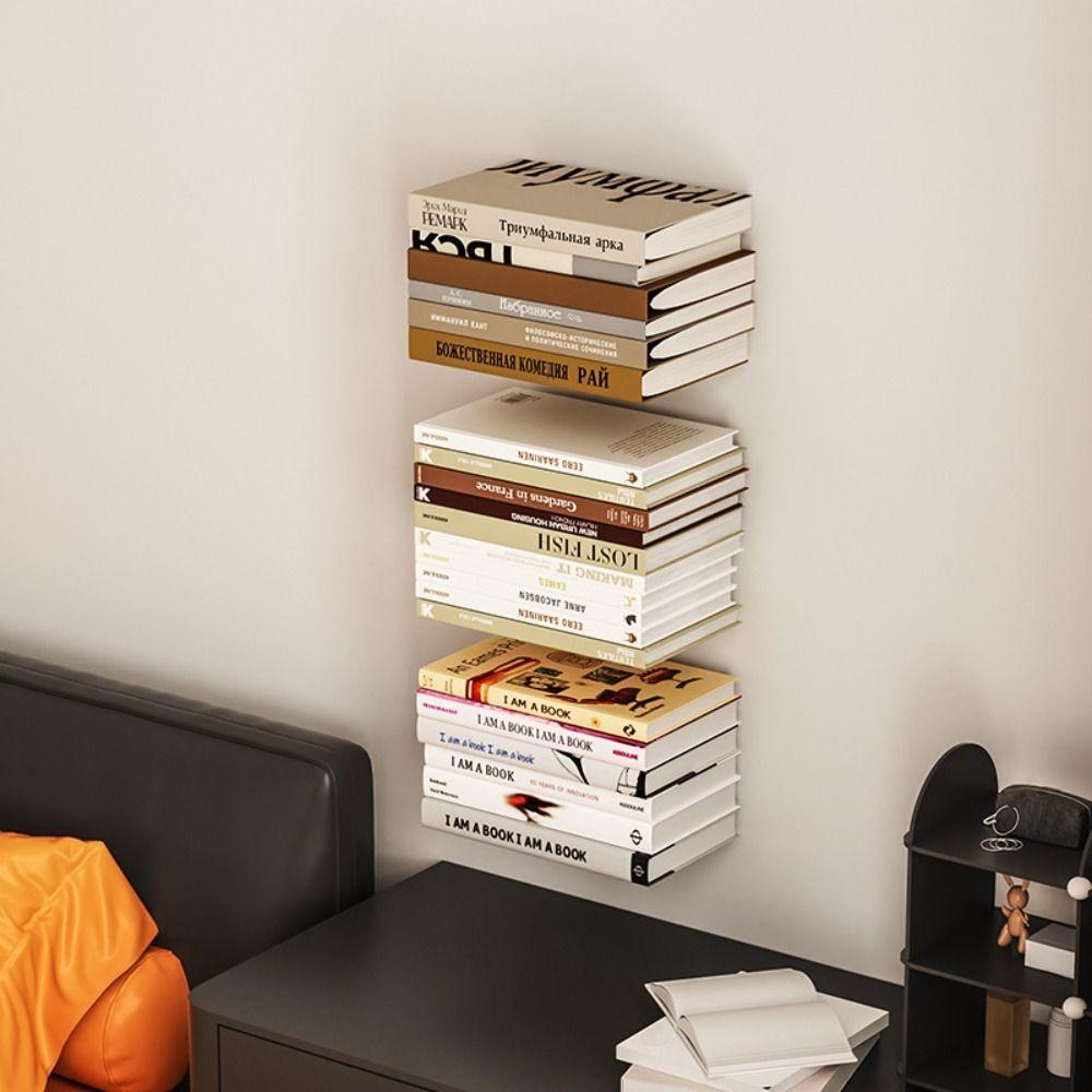 2 PCS Invisible Display Shelf Floating Home Decoration Practical Book Organizer  Indoor