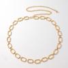 Women's Geometric Oval Circle Metal Versatile Simple and Fashionable Large Size Belt Commuting Waist Chain