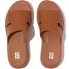 Сандалии КОЖАНЫЕ ШЛЕПАНЦЫ НА ПЛАТНОЙ ФОРМЕ Light Tan см [Fit Flop] F-MODE RAW-EDGE H-BAR женские 22.0