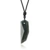 Green Rutilated Quartz Wolf Fang Power Stone Necklace Men's