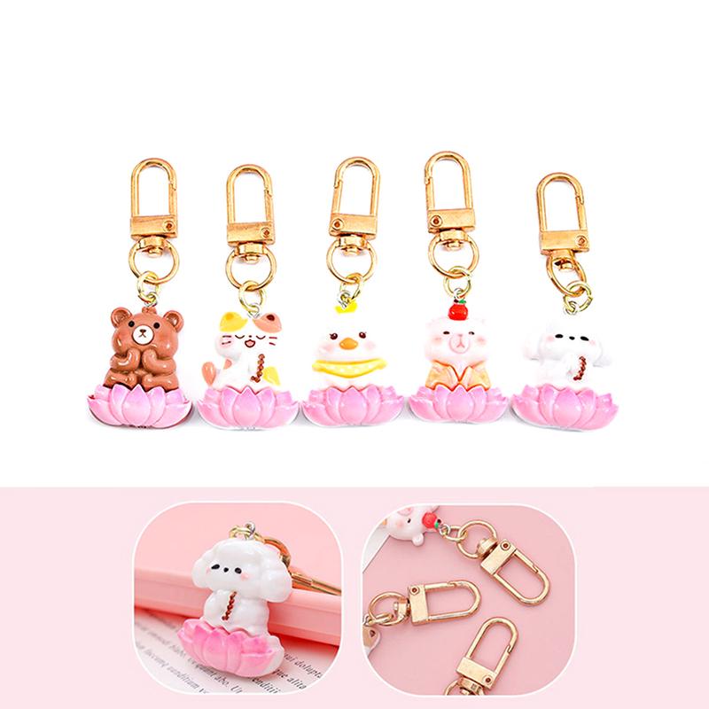 Мультфильм Будда Щенок Сидящий Лотос Сиденье Животное Брелок Милый Медведь Маленькая Свинья Кукла Сумка Подвески Брелок Украшения Подарок На День Рождения