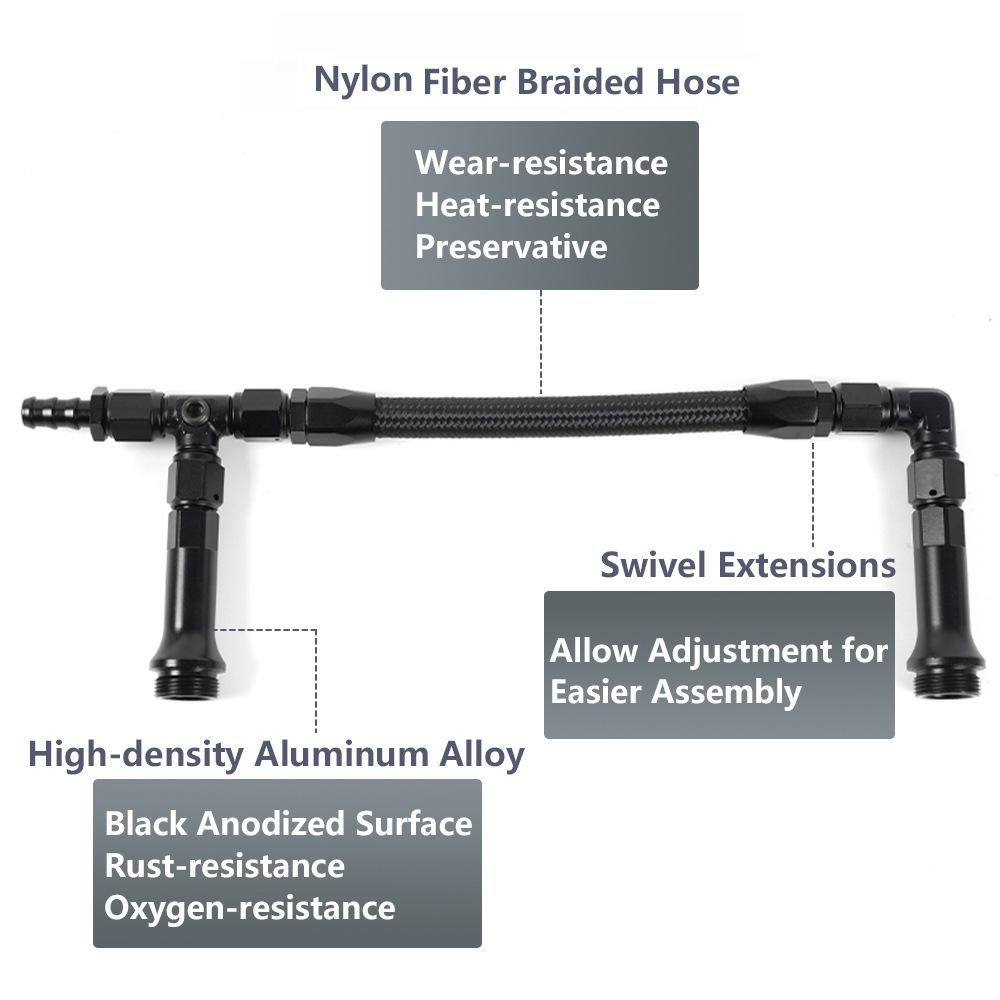 AN6 3-Way Fuel Line Kit for 4150 Holley Carburetors
