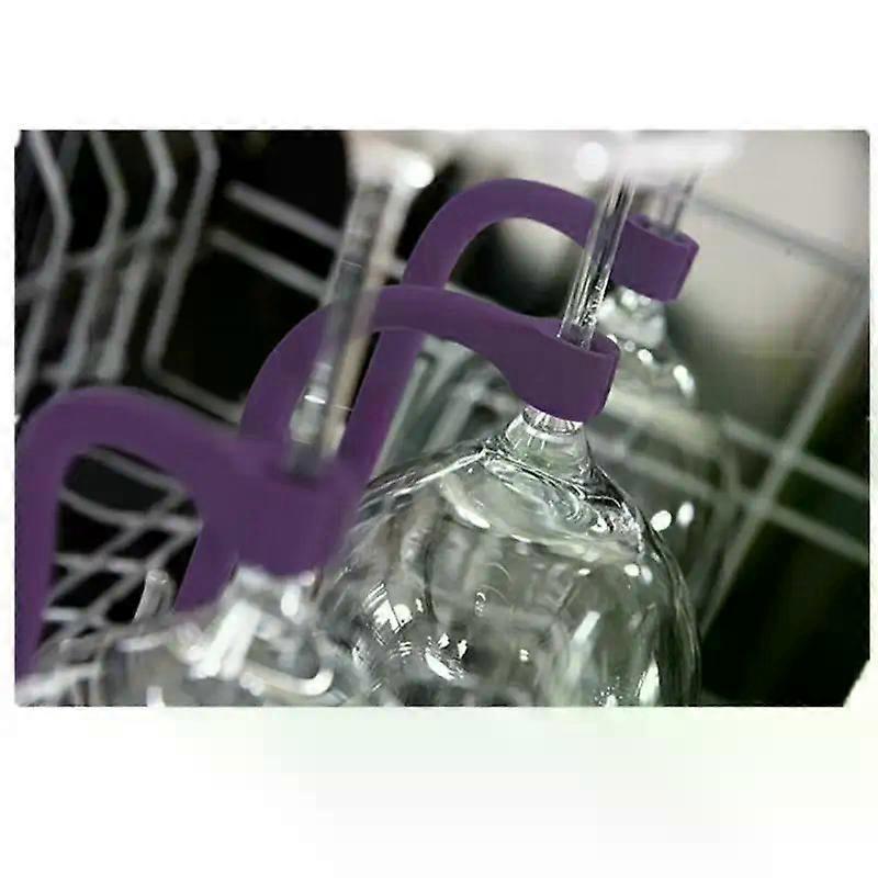 4Pcs Adjust Silicone Wine Glass Dishwasher Goblet Holder Safer Stemware Saver Utensils Saver Wine Glass Clip Washing Assistant
