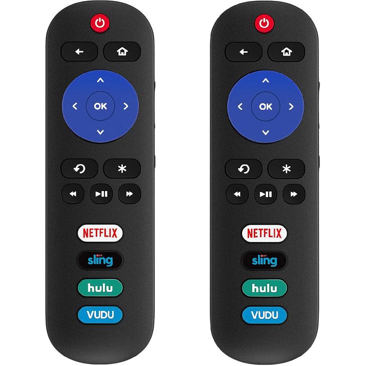 Pack of 2 Universal Replace Remote Applicable for TCL Roku TV/Hisense TV/Onn TV/Philips TV/Sharp TV/Westinghouse TV/Sanyo TV/RCA TV/JVC TV/Element TV