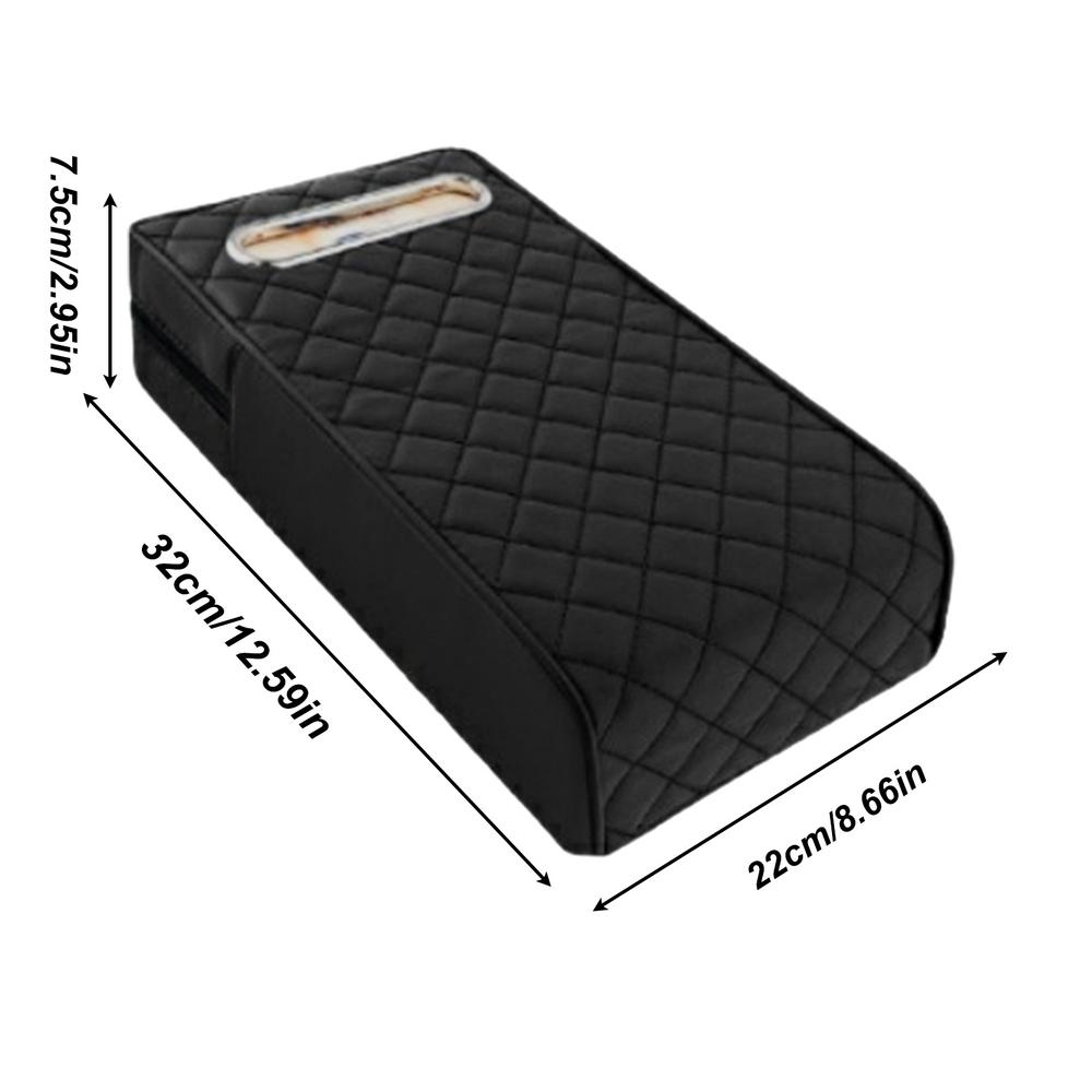 Universal Car Center Console Armrest Cushion Holder PU Leather Armrest Pad Portable Car Amrest Pillow Cover With Tissue Box