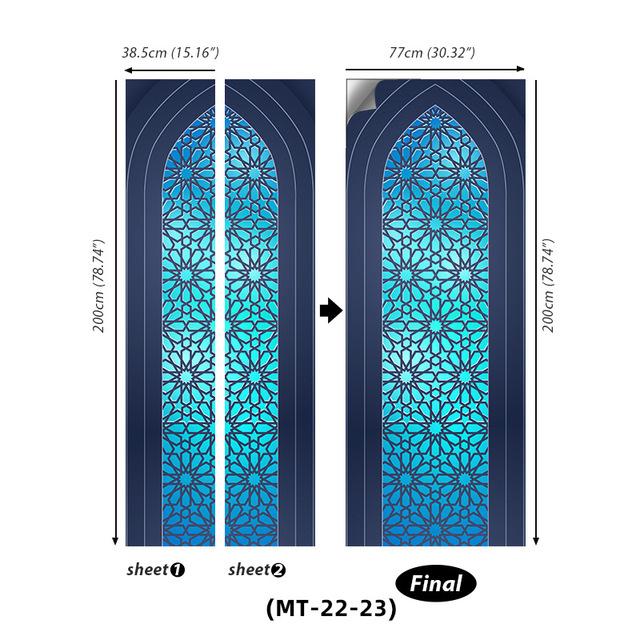 PVC Full Door Stickers Wall Decoration Bedroom Kids Room Cartoon 3D Wallpaper Abstract Line Wardrobe Home Renovation Art Murals