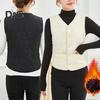 Women Fall Winter Vest Coat Soft Thick Padded Sleeveless Single Breasted Solid Color V Neck Cardigan Slim Fit Warm Pockets Lady Waistcoat