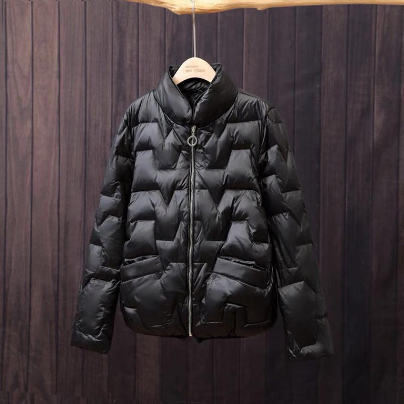 Light Down Cotton Jacket Female Short Winter New Shiny Stand-up Collar Fashion Cotton Clothes Small Ladies Winter Jacket