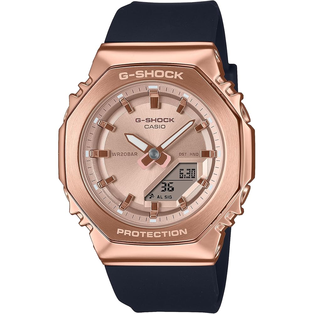 Casio G-Shock GM-S2110PG-1A4JF Mid-Size Women's Watch Metal Covered Eco-Friendly Material Pink Gold Black
