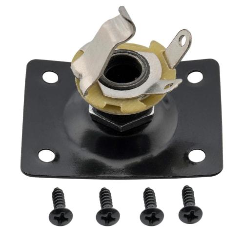 Musiclily Rectangular Electric Guitar Input Jack Plate & Socket, Black