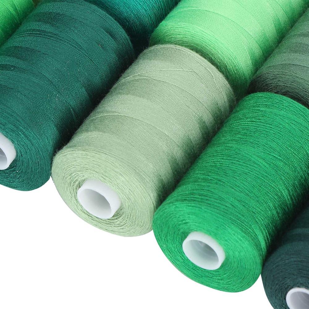 10pcs Green Color Polyester Sewing Thread Polyester Sewing Machine Thread Quilting