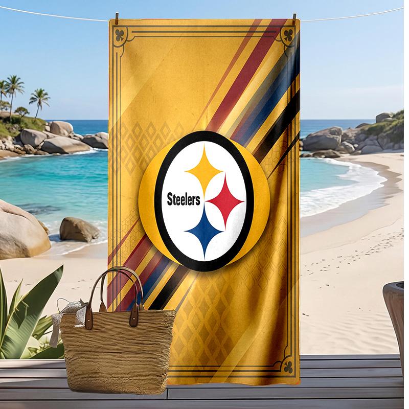 Pittsburgh Steelers Print Beach Towel Soft Portable Quick?dry Towel For Pool Summer Vacation Outdoor Sport