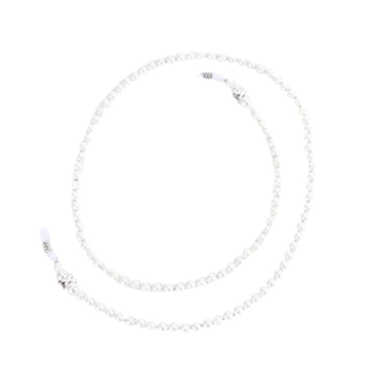 Жемчужный держатель для солнцезащитных очков, цепочка для очков для чтения, очки, шейный шнур, металлический ремешок