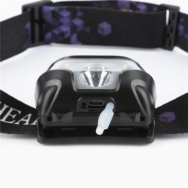 Мини-USB аккумуляторная светодиодная налобная лампа датчик движения тела велосипедный головной свет открытый фонарик