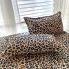 Пододеяльник с леопардовым принтом Твин Квин 3 предмета Дикое животное Гепардовая кожа Мех Принт Постельное белье Микрофибра Двусторонний Чехол для одеяла