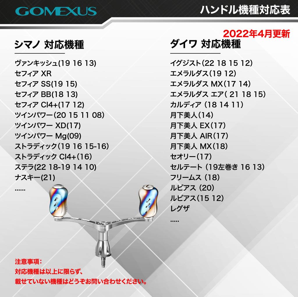 Ручка катушки Gomexus CY98, совместимая с катушкой Shimano Spinning Reel, двойная ручка Stella Naski Twin Power, сменная 98 мм с титановой ручкой Squid